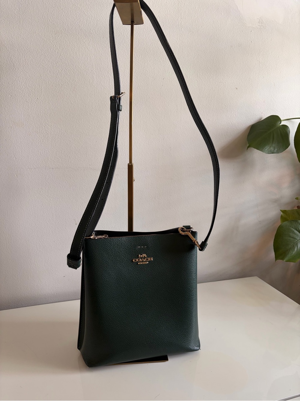 COACH Mollie Bucket Bag 22. Amazon Green Pebbled Leather, Read ⬇️ ! - Picture 2 of 16